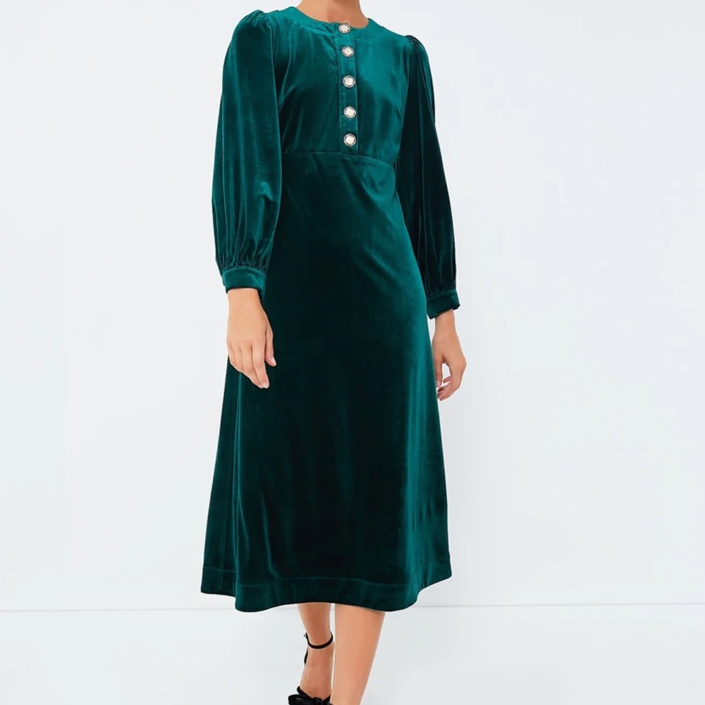 Emerald Green Velvet Arabella Dress